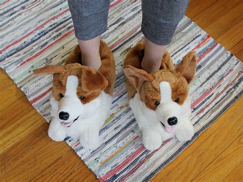 Corgi Slippers Plush Dog Slippers One Size Fits Most | Etsy