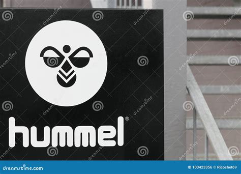 Hummel logo on a wall editorial photo. Image of emblem - 103423356