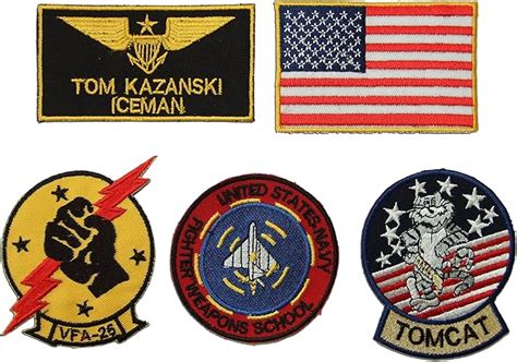 Top Gun Tom Kazanski ICEMAN Écran précis Patch-Lot de 5: Amazon.fr ...