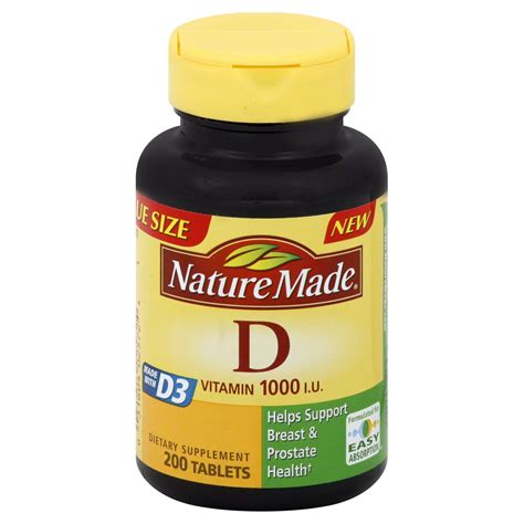 Nature Made Vitamin D, 1000 IU, Tablets, 200 tablets - Health ...