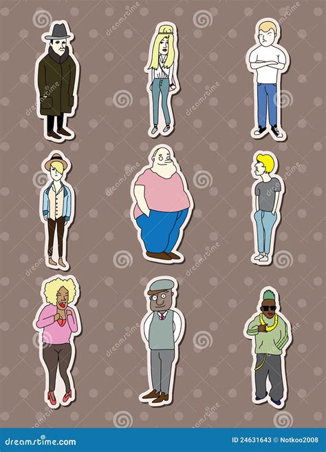 People stickers stock vector. Illustration of lass, family - 24631643