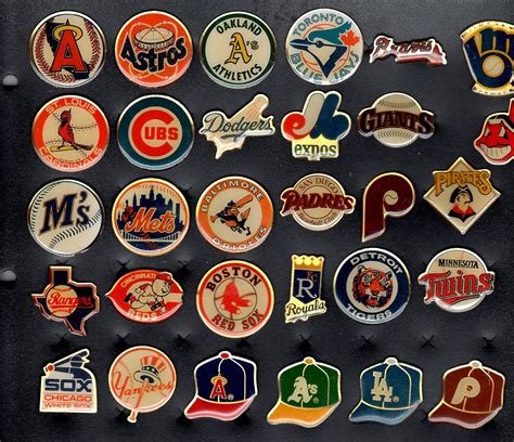 baseball pin collection display collecting : MLB teams of the 80's ...