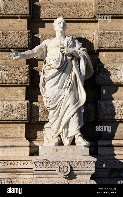 Statue of the Roman orator Cicero outside of the Palace of Justice in ...