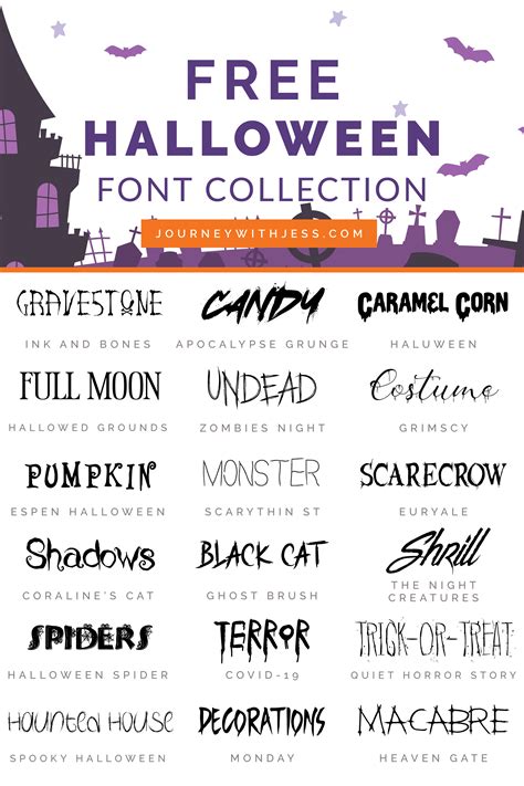 Free Font Collection: Spooky Halloween — Journey With Jess ...