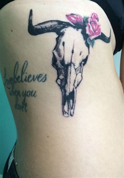 My cow skull tattoo I can't get over it I love it ! | Tattoos, Piercing ...