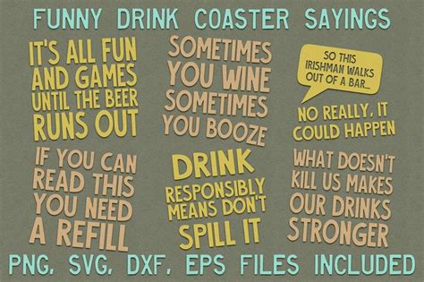 Funny Drink Coaster SVG Sayings | Drink coasters, Funny coasters, Coasters