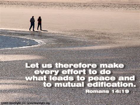 Romans 14:19 Illustrated: "Leads to Peace" — Heartlight® Gallery