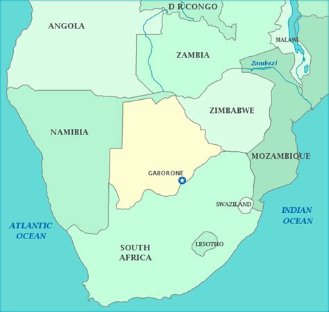 Map of Botswana