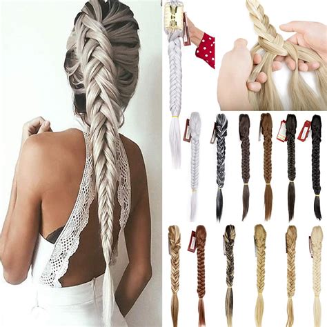 FLORATA 21″ Claw Jaw Braiding Hair Clip in Hair Extensions Synthetic ...