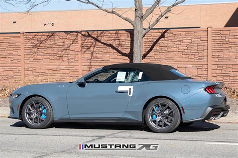 2024 Mustang EcoBoost Convertible Spied in Vapor Blue w/Blue Brembos ...