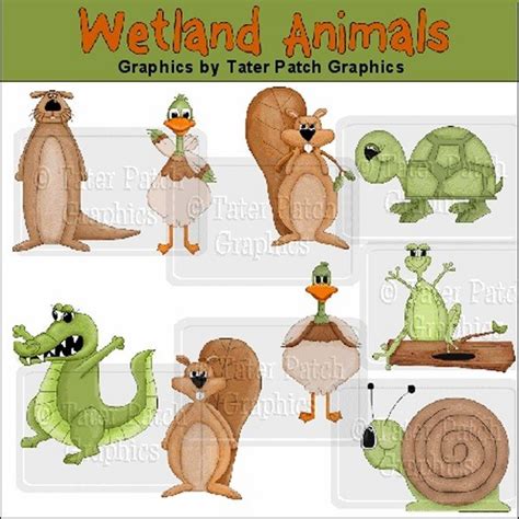 Wetland Animals Clipart Graphics - Country Graphics™