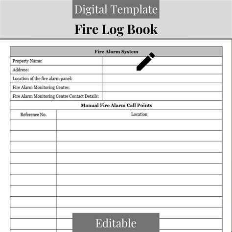 Fire Safety Log Book Fire Safety Log Book Printable Fire Safety Log ...