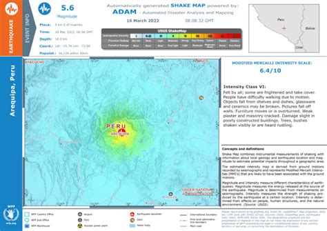 Earthquake in Peru, Shake Map, 2022-03-16 - Peru | ReliefWeb