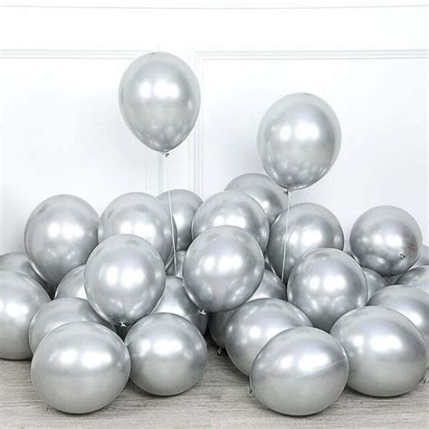 Chrome Silver Balloons 50pk - Queenparty