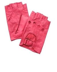 Hot Pink Leather Gloves for Women | Lookastic