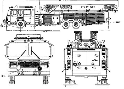 Other Fire Heavy Truck blueprints free - Outlines