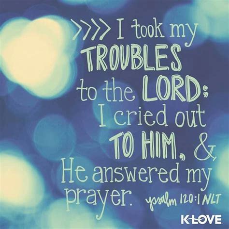 I took my troubles to the LORD; I cried out to him, and he answered my ...