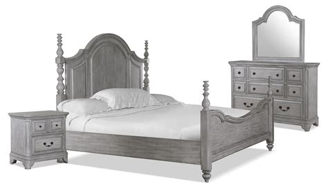 Tressa 5-Piece King Bedroom Set - Weathered White | Leon's