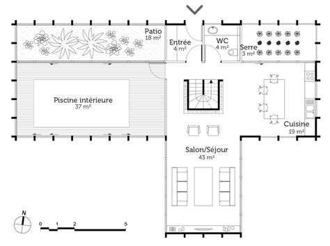 Plan maison avec piscine intérieure - Ooreka