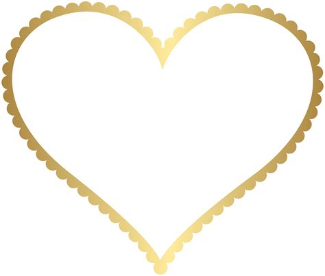 Gold Heart Border Frame for Scrapbook Designs