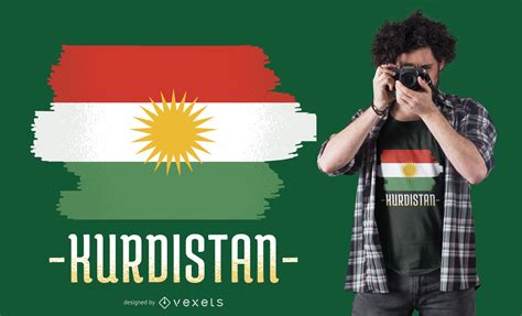 Kurdistan Flag T-shirt Design Vector Download