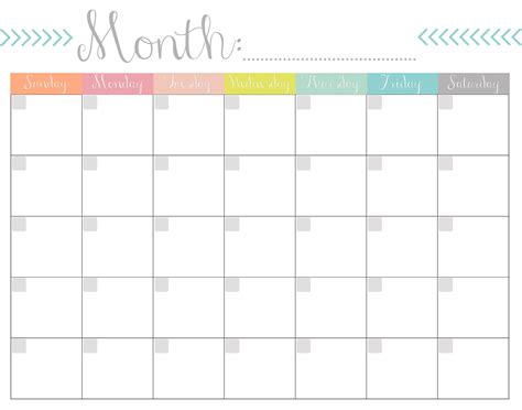 monthly calendar free printable print monthly calendar 2017 free ...