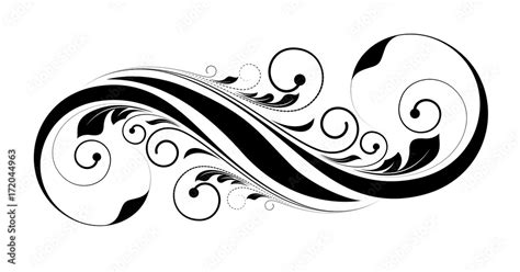 Swirl Flourish Vector Shape - clip-art vector illustration Stock Vector ...