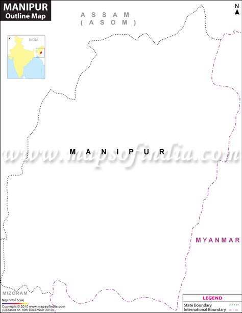 Manipur Outline Map, Blank Map of Manipur