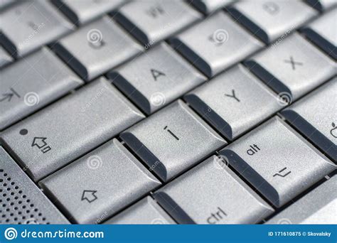 Silver Keyboard on an Old Laptop Stock Image - Image of contemporary ...