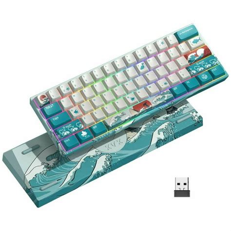 XVX M61 60% Mechanical Gaming Keyboard,Dual Modes Wired/Wireless ...