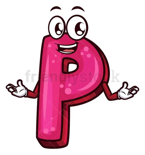 Cartoon Letter P Vector Clipart - FriendlyStock