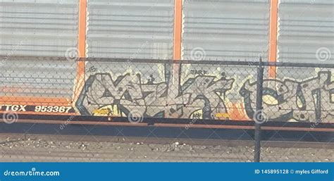 Graffiti Train Cart Art Cool Editorial Stock Photo - Image of train ...