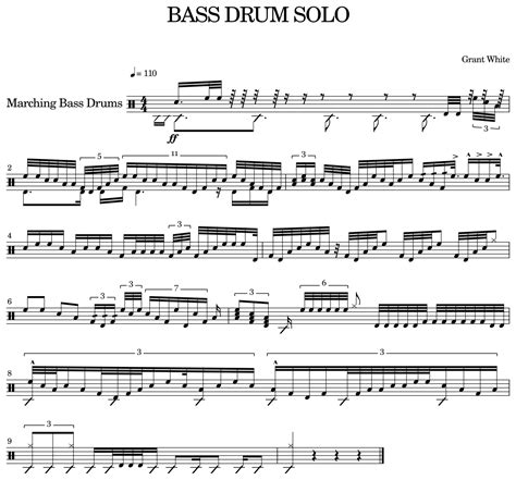 BASS DRUM SOLO - Sheet music for Marching Bass Drums