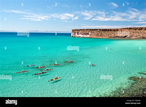 Sea kayaking, Espiritu Santo Island, Baja California Sur, Mexico Stock ...