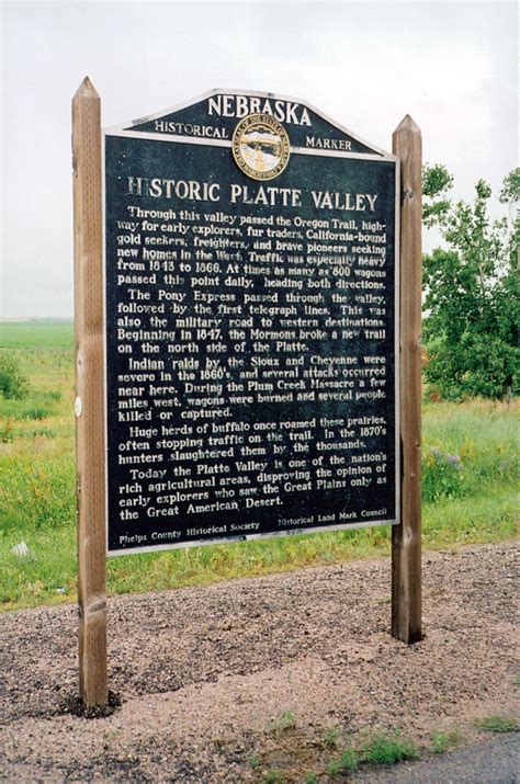 Nebraska Historical Marker: Historic Platte Valley - E Nebraska History