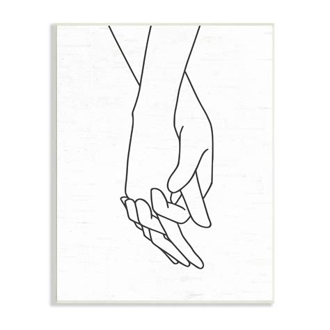 Stupell Industries Romantic Holding Hands Outline Drawing Loving ...