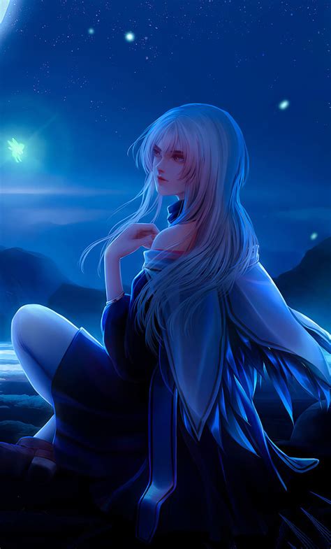 Anime Girl And The Moon Wallpapers - Wallpaper Cave