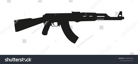 Weapon Rifle Ak 47 Vector Silhouette Stock Vector (Royalty Free ...