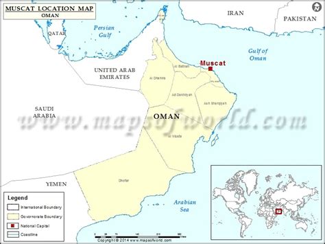 Muscat Oman On World Map