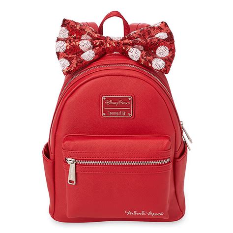 Disney Parks Loungefly Backpack - Minnie Mouse - Red Sequin Bow