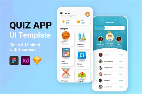 Quiz App UI Template Free Download - UI Fresh