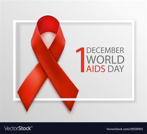 Hiv awareness red ribbon world aids day concept Vector Image