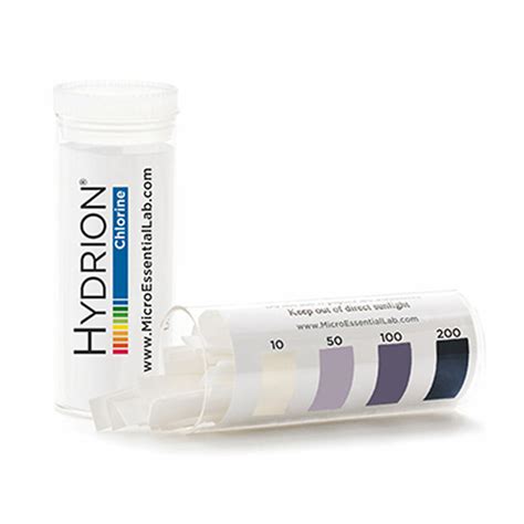 Chlorine Test Strips, 0-200 ppm Range, Vial 200 Strips