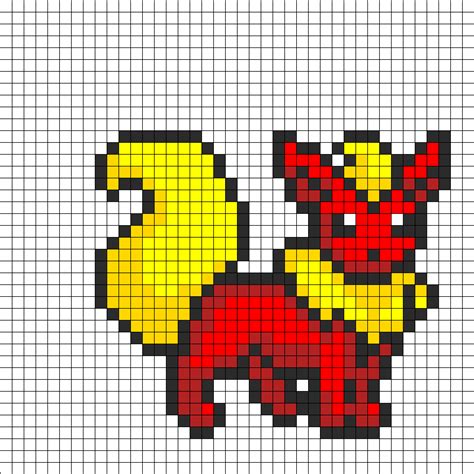 Flareon Pixel Art Grid | [#] New Concept