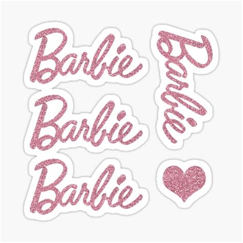 "Barbie with pink glitter on white" Sticker by TheFamousShop | Redbubble