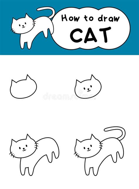 How To Draw Cat Stock Illustrations – 65 How To Draw Cat Stock ...