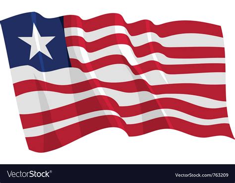 Political waving flag of liberia Royalty Free Vector Image