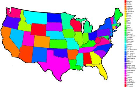 Color Coded Map Of Us - Allina Madeline