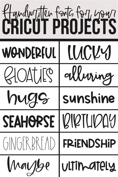 Fonts for your Cricut Projects | Cricut fonts, Lettering, Cricut projects