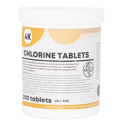 4K Chlorine Tablets - Sanitisers - Ionic Products